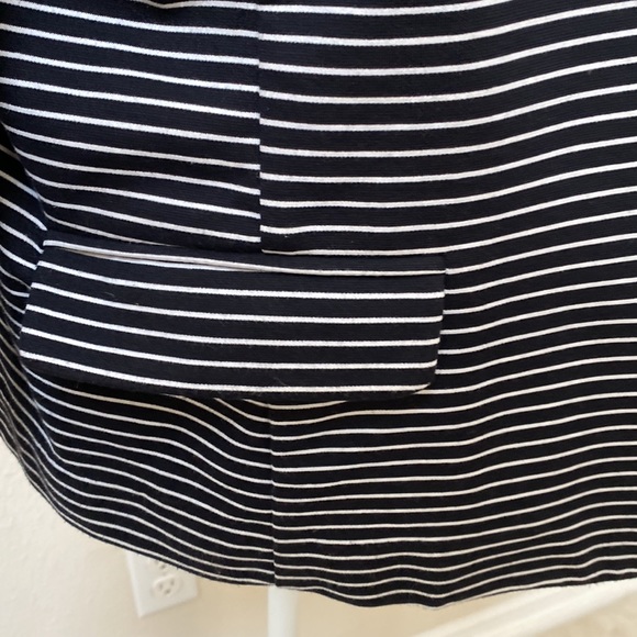 Liz Claiborne Knit Blazer Sixe XL Navy White Striped - Picture 3 of 9